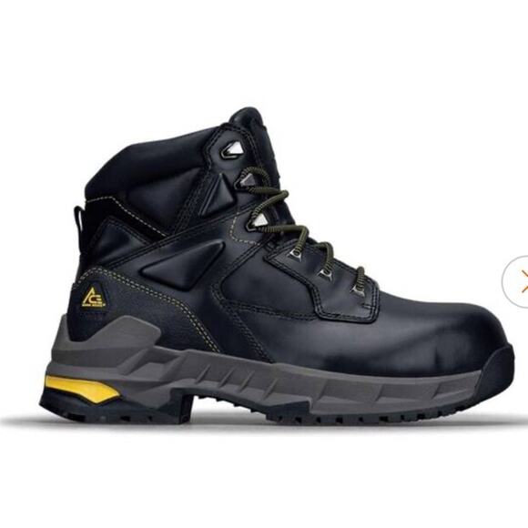 ACE Burren CT Leather Slip Resistant Composite Toe Work Boot Black Mens Sz 10 - Picture 1 of 12